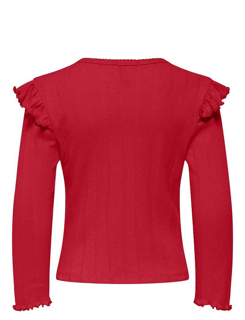 Kids Only - KMGCARLOTTA LIFE LS POINTEL FRILLTOP JRS - salsa - 1