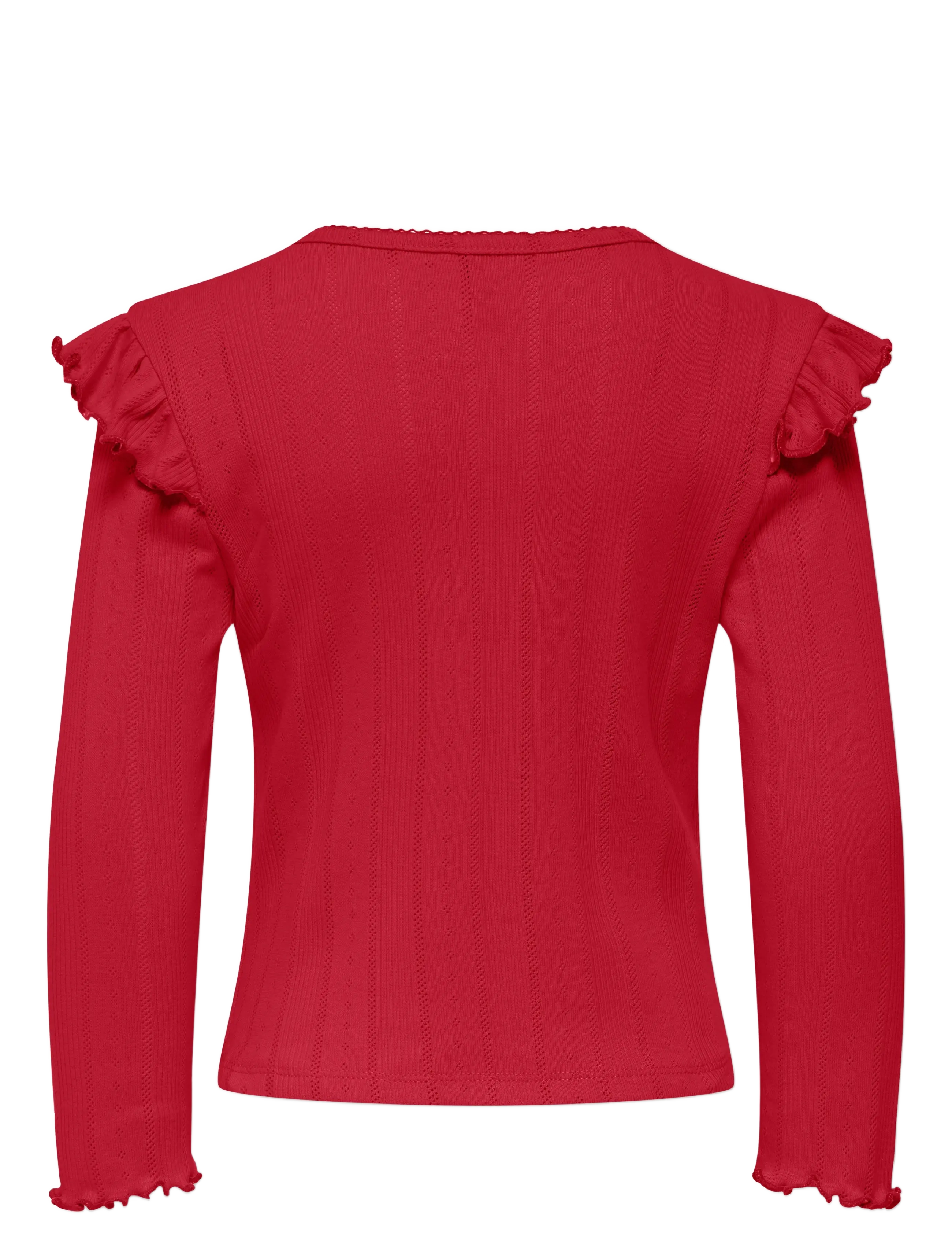Kids Only - KMGCARLOTTA LIFE LS POINTEL FRILLTOP JRS - salsa - 1
