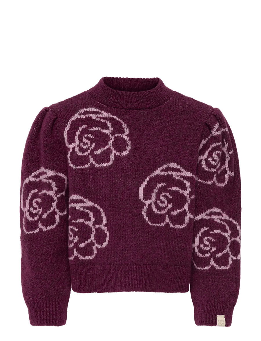 Kids Only - KMGTINA L/S JACQUARD PULLOVER KNT - mauve wine - 0