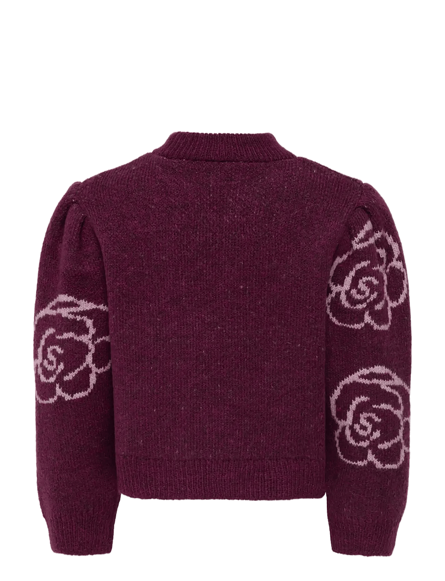 Kids Only - KMGTINA L/S JACQUARD PULLOVER KNT - mauve wine - 1