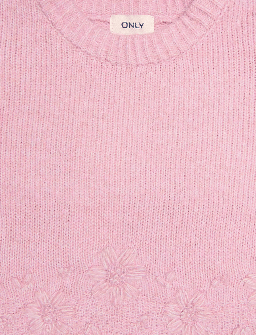 Kids Only - KMGTANYA LS FLOWER EMB KNT - trøjer - mauve orchid - 2