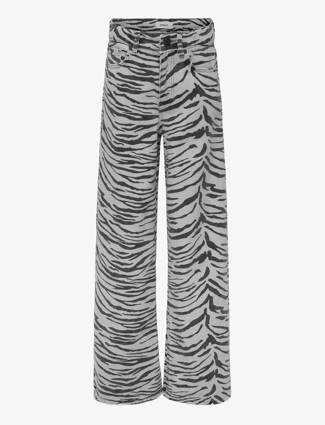 Kids Only - KOGHOPE HW ZEBRA WIDE DNM SIK - wide leg jeans - ecru - 1