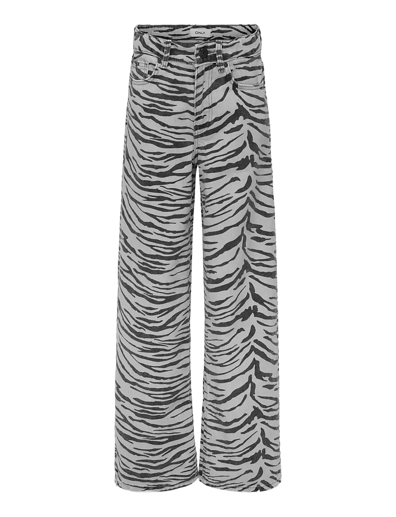 Kids Only - KOGHOPE HW ZEBRA WIDE DNM SIK - wide leg jeans - ecru - 1