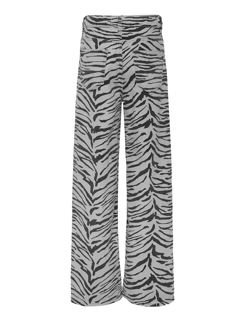 Kids Only - KOGHOPE HW ZEBRA WIDE DNM SIK - wide leg jeans - ecru - 2