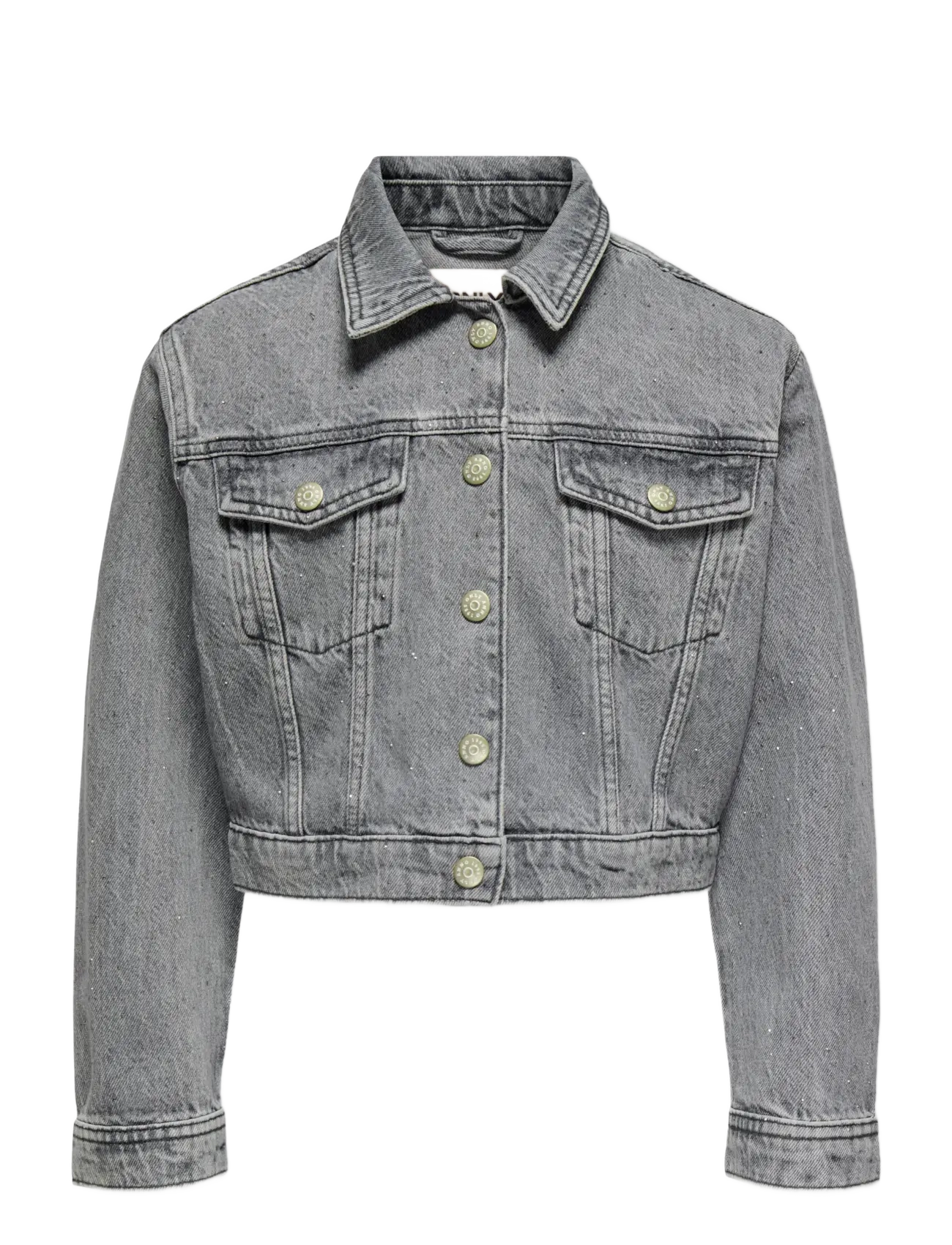 Kids Only KOGMALIBU L/S RHINESTONE JACKET DNM - Teksa ja velvet - MEDIUM GREY DENIM / grey