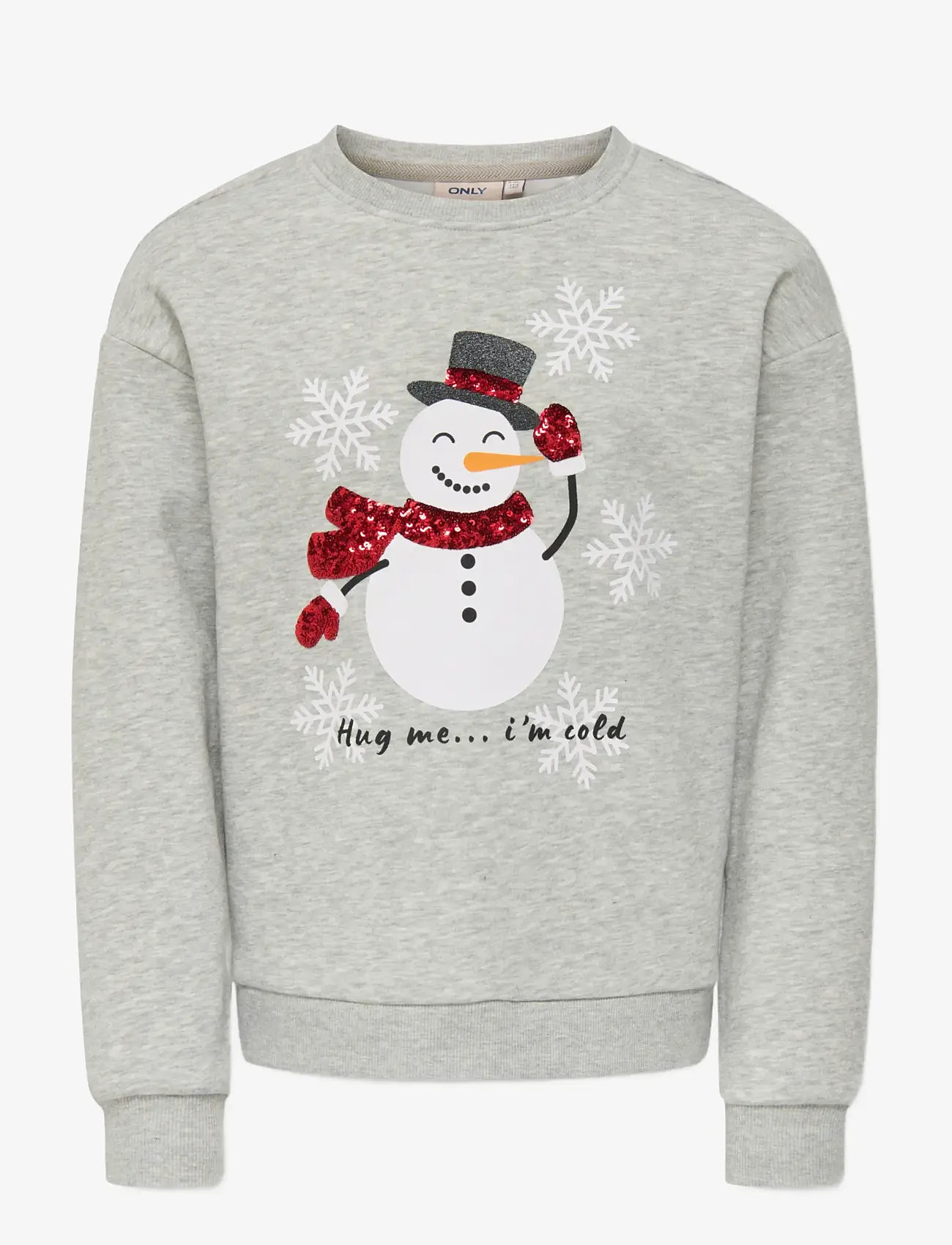 Kids Only - KOGYDA LIFE XMAS L/S O-NECK BOX SWT - sweatshirts - light grey melange - 0