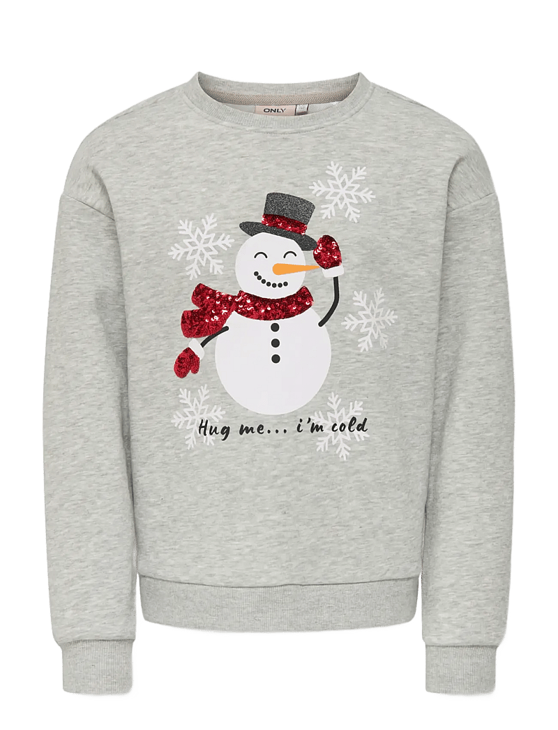 Kids Only - KOGYDA LIFE XMAS L/S O-NECK BOX SWT - dressipluusid - light grey melange - 0