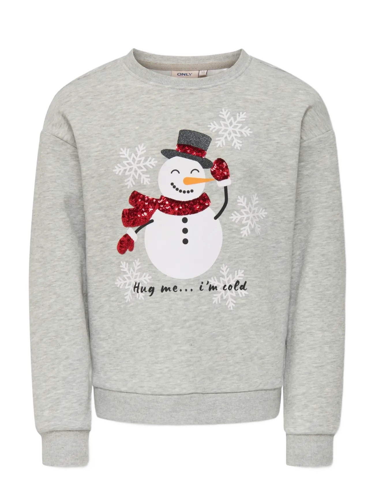 Kids Only KOGYDA LIFE XMAS L/S O-NECK BOX SWT - Sweatshirts - LIGHT GREY MELANGE / grey