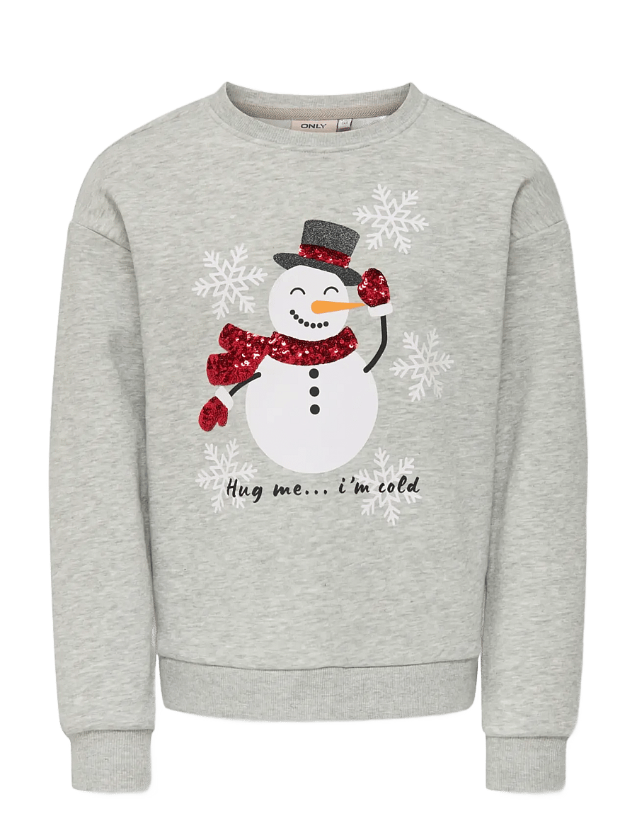 Kids Only - KOGYDA LIFE XMAS L/S O-NECK BOX SWT - sweat-shirt - light grey melange - 1
