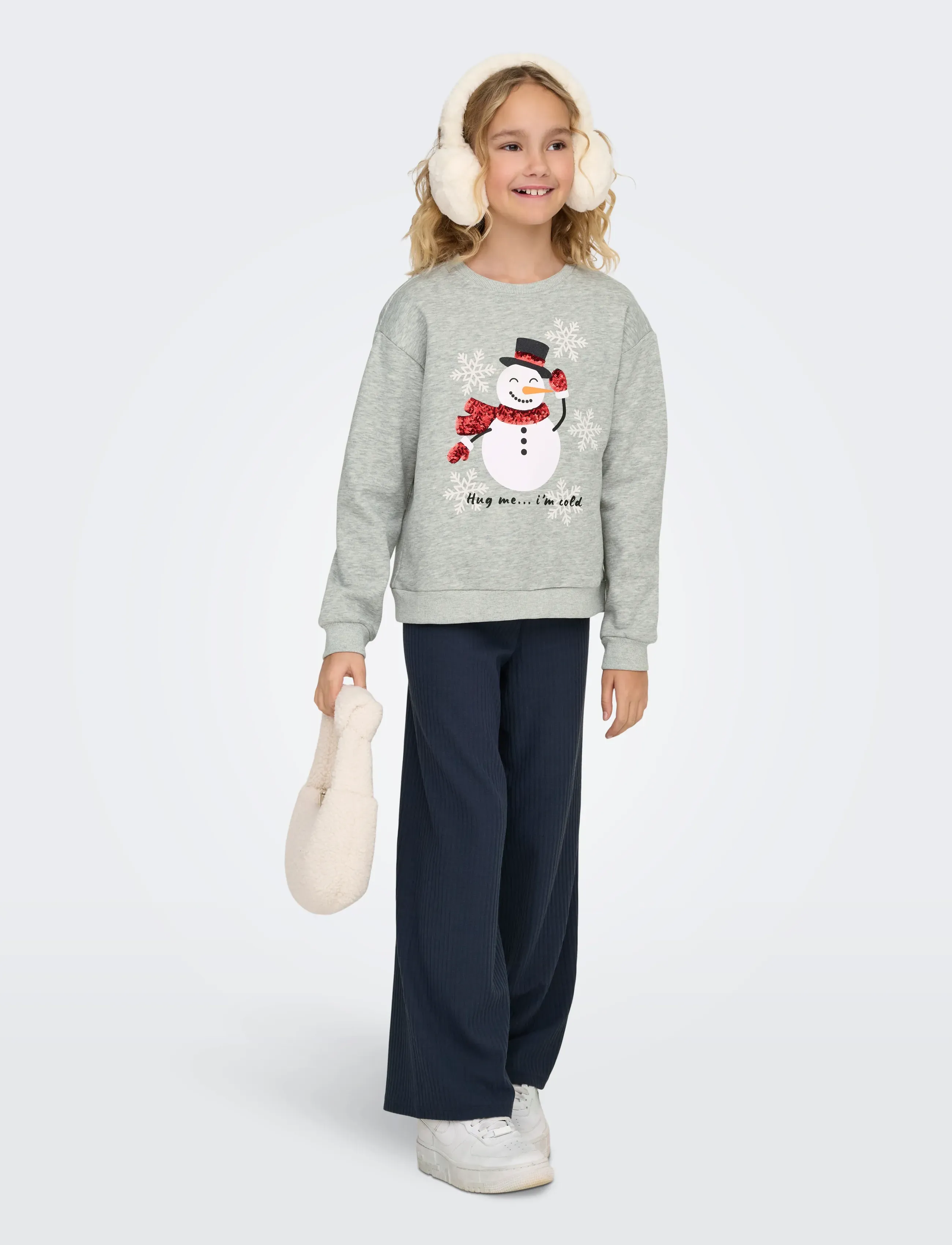 Kids Only - KOGYDA LIFE XMAS L/S O-NECK BOX SWT - sweat-shirt - light grey melange - 4