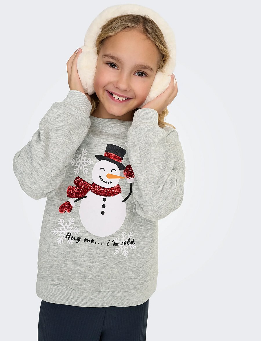 Kids Only - KOGYDA LIFE XMAS L/S O-NECK BOX SWT - sweat-shirt - light grey melange - 5