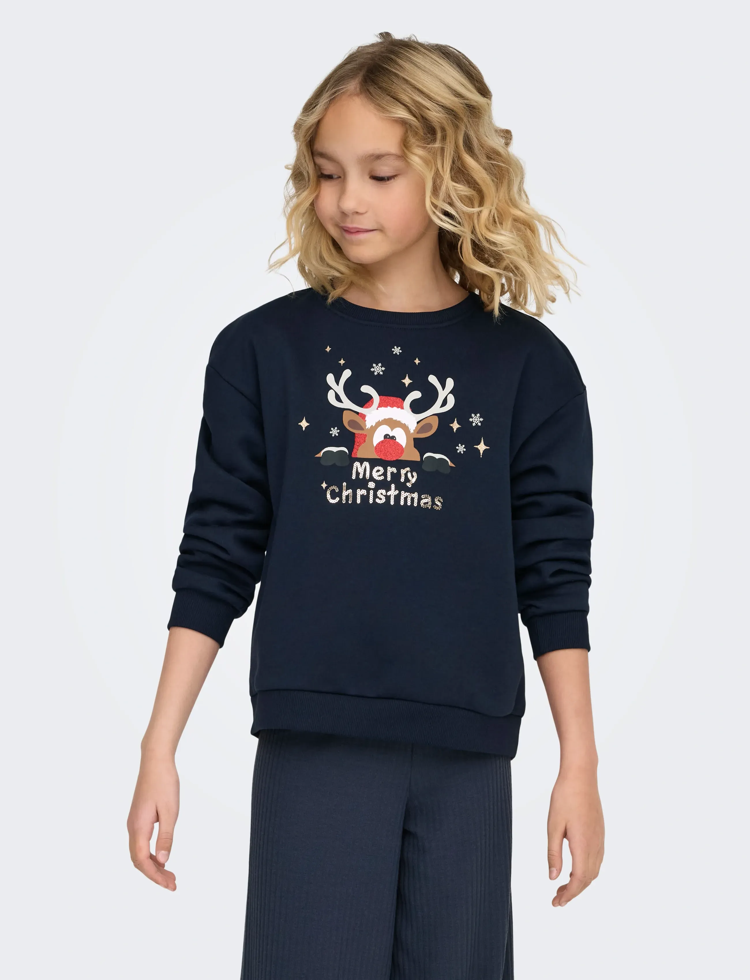 Kids Only KOGYDA LIFE XMAS L/S O-NECK BOX SWT - Sweatshirts - NIGHT SKY / navy