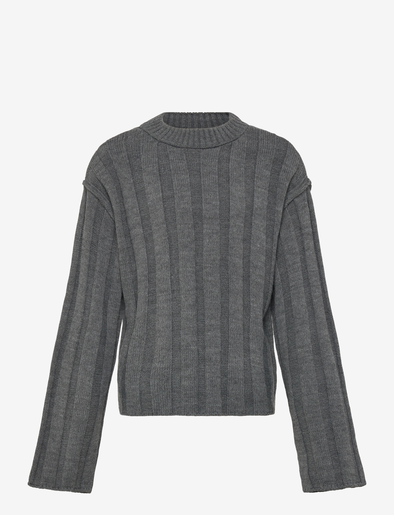 Kids Only - KOGTESSA L/S O-NECK PULLOVER KNT - džemperi - dark grey melange - 1