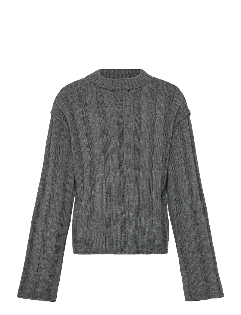 Kids Only - KOGTESSA L/S O-NECK PULLOVER KNT - džemperi - dark grey melange - 1