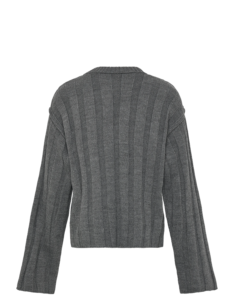 Kids Only - KOGTESSA L/S O-NECK PULLOVER KNT - džemperi - dark grey melange - 2