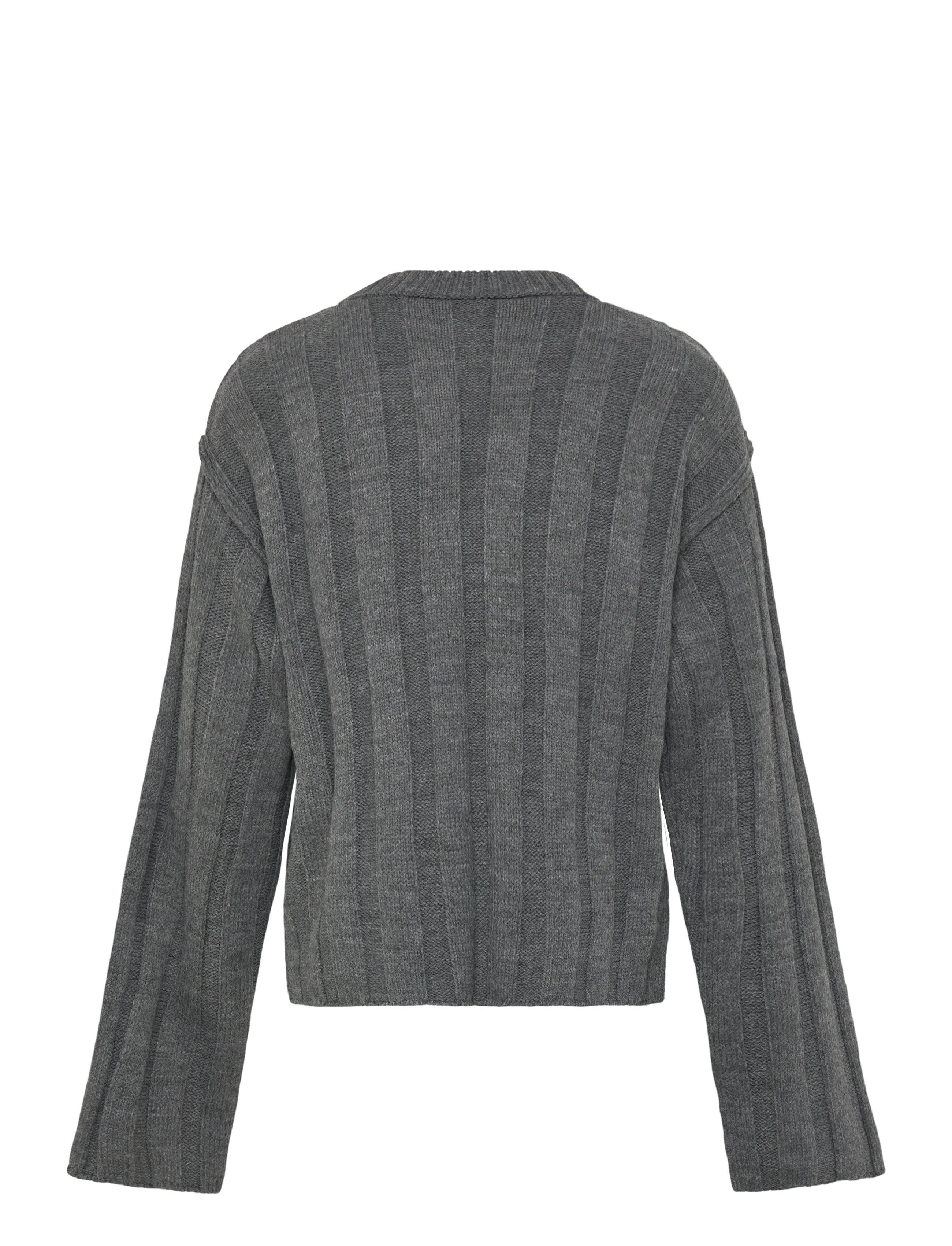Kids Only - KOGTESSA L/S O-NECK PULLOVER KNT - stickade tröjor - dark grey melange - 2