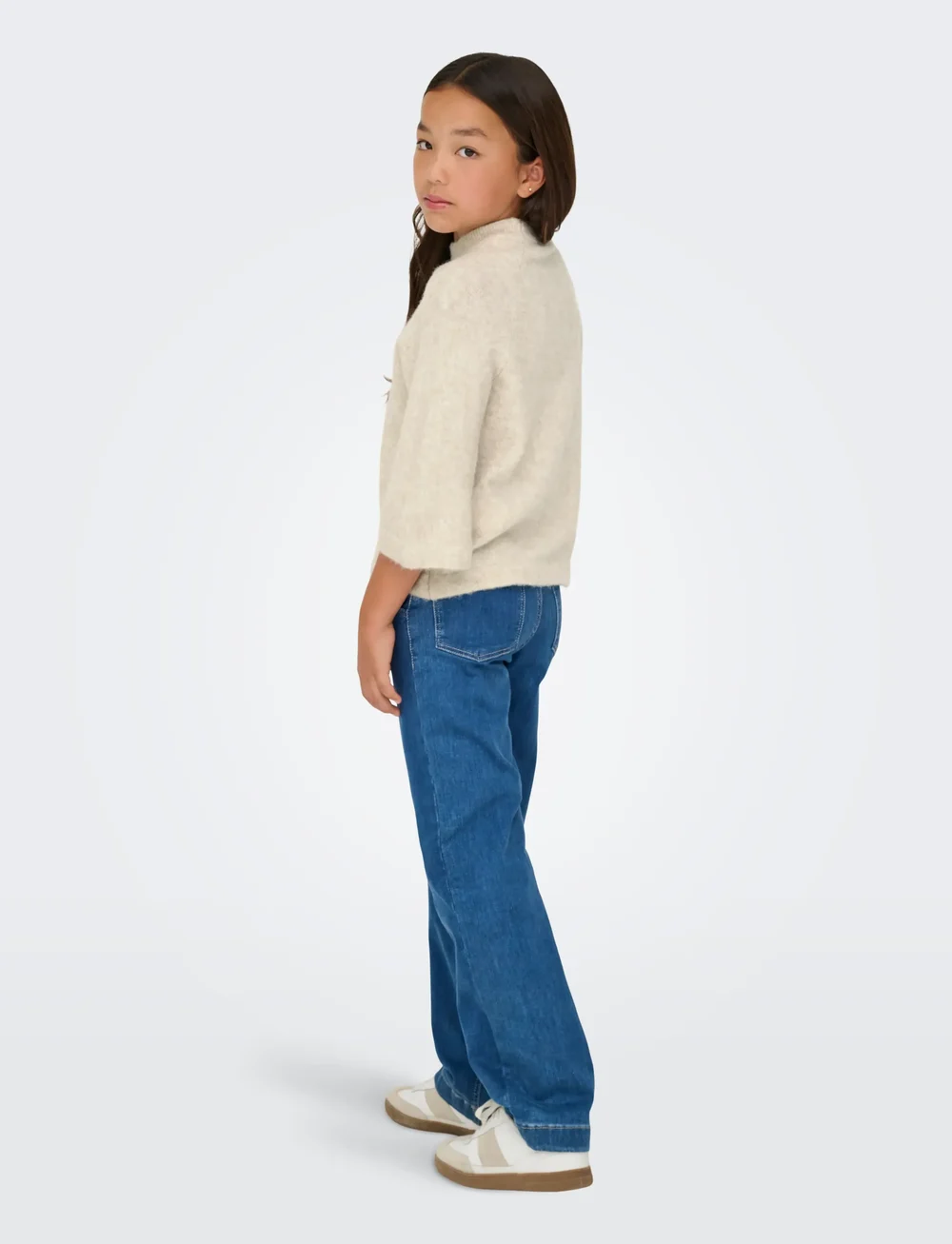 Kids Only - KOGEDENA LIFE 4/5 SLEEVE O-NECK KNT - trøjer - pumice stone - 3