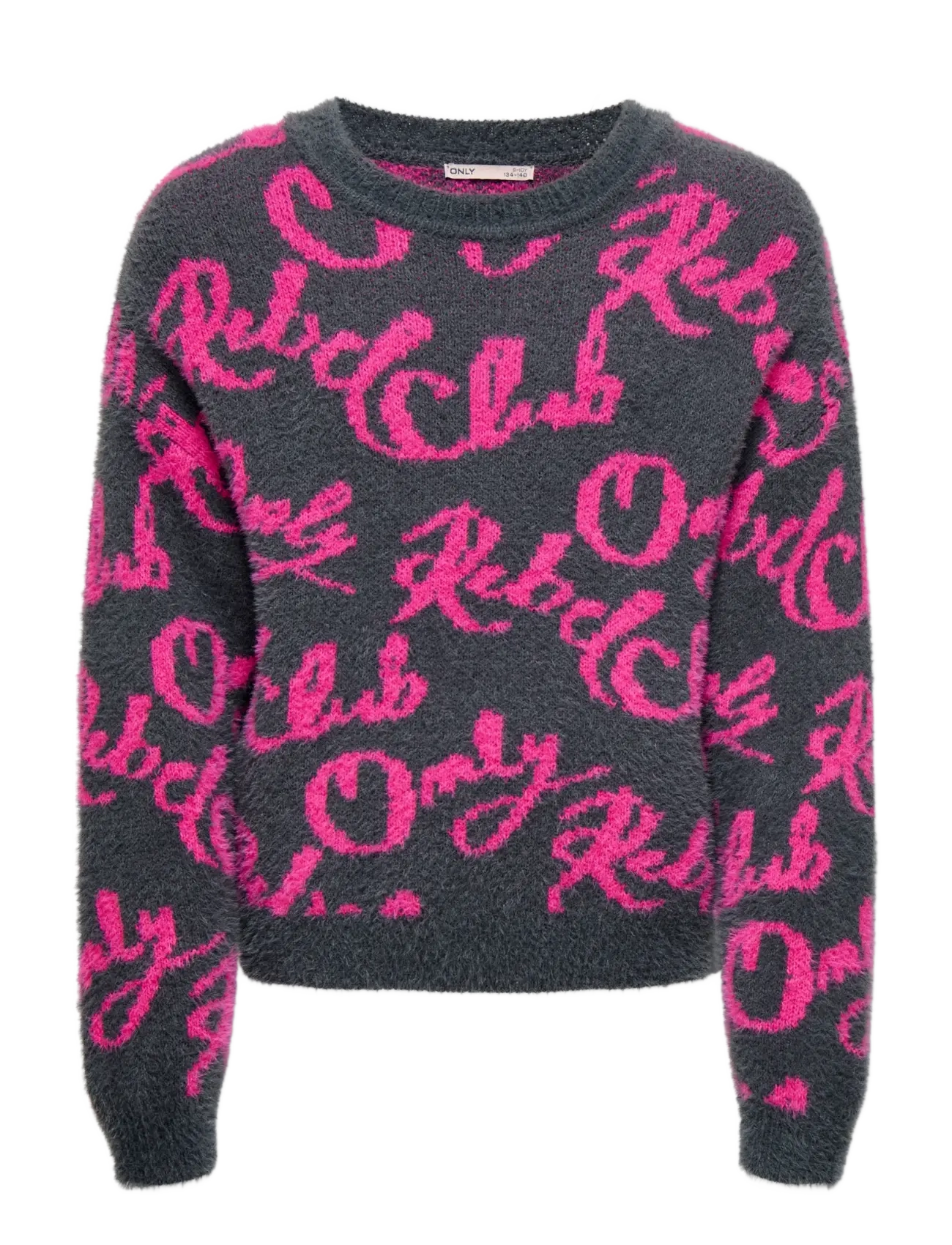 Kinder ONLY Kogdina L/S Jacquard O-Neck Knt Grau - 122-128 - Kinder
