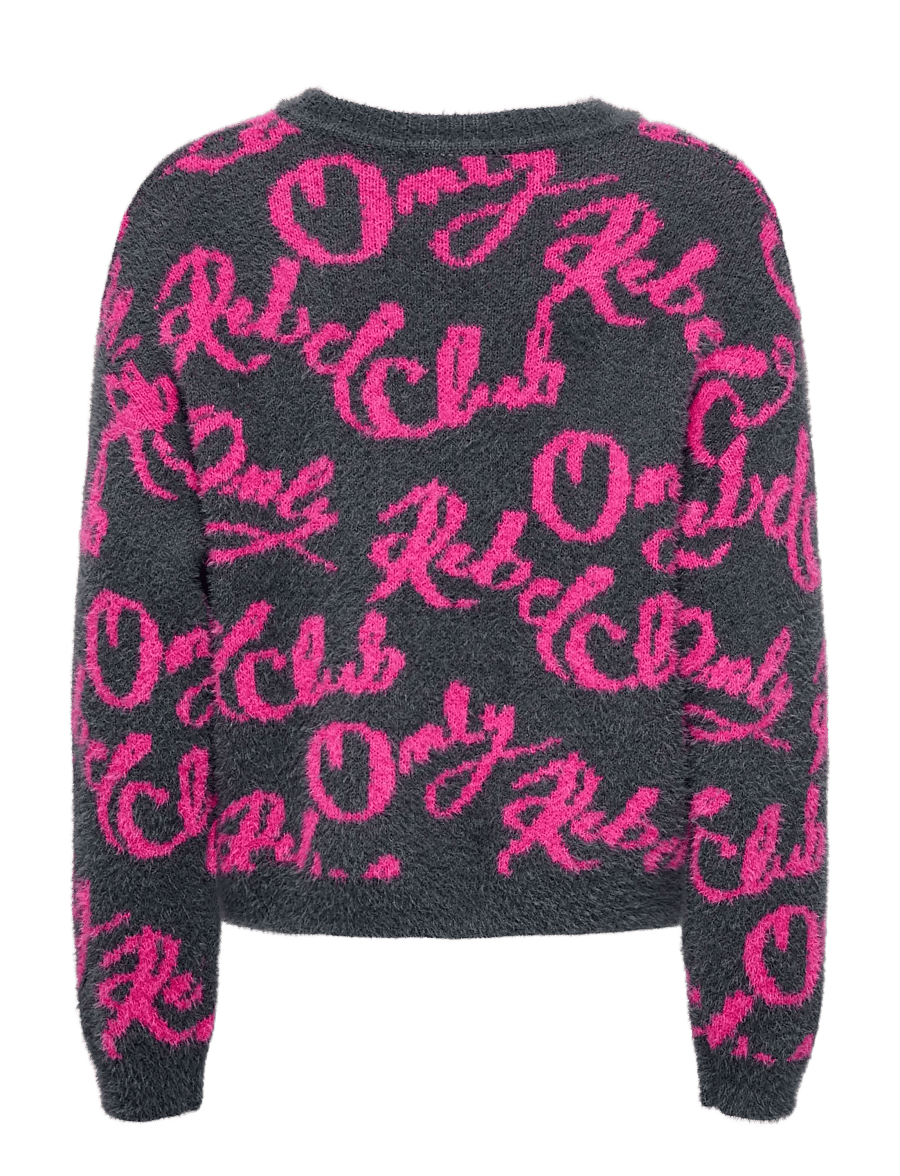 Kids Only - KOGDINA L/S JACQUARD O-NECK KNT - trøjer - blackened pearl - 1
