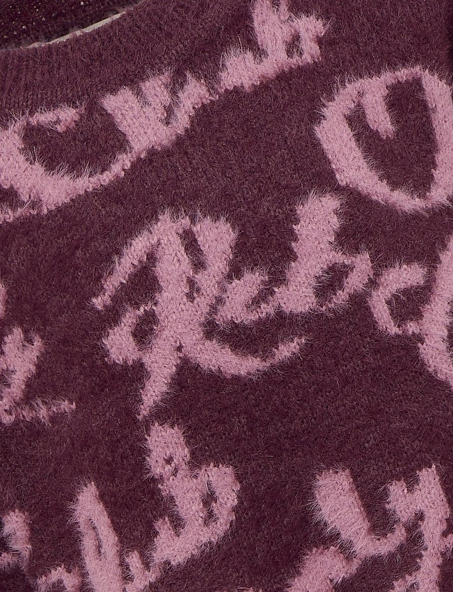 Kids Only - KOGDINA L/S JACQUARD O-NECK KNT - trøjer - mauve wine - 2