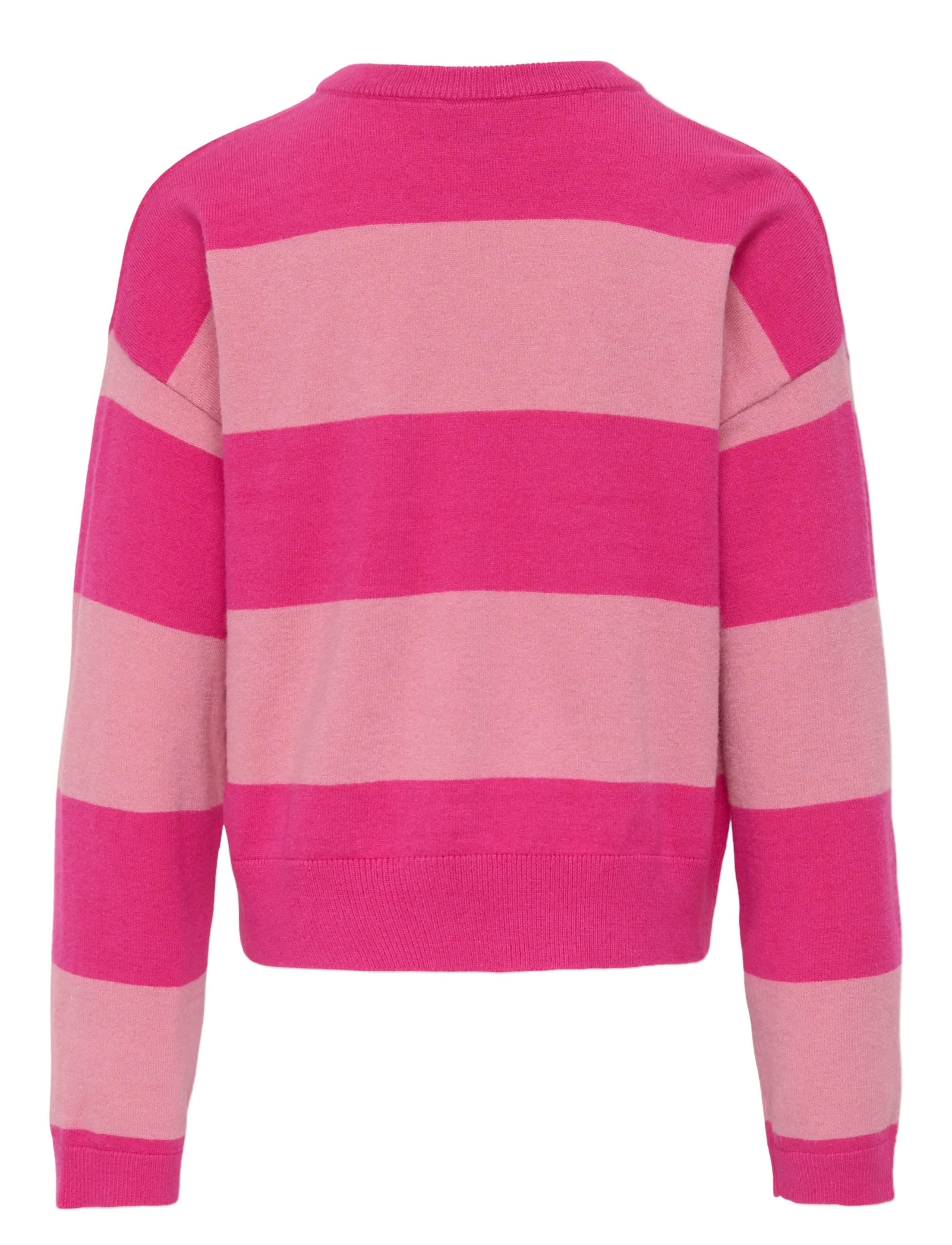 Kids Only - KOGTALA LS STRIPE ONECK OT KNT - trøjer - magenta - 1