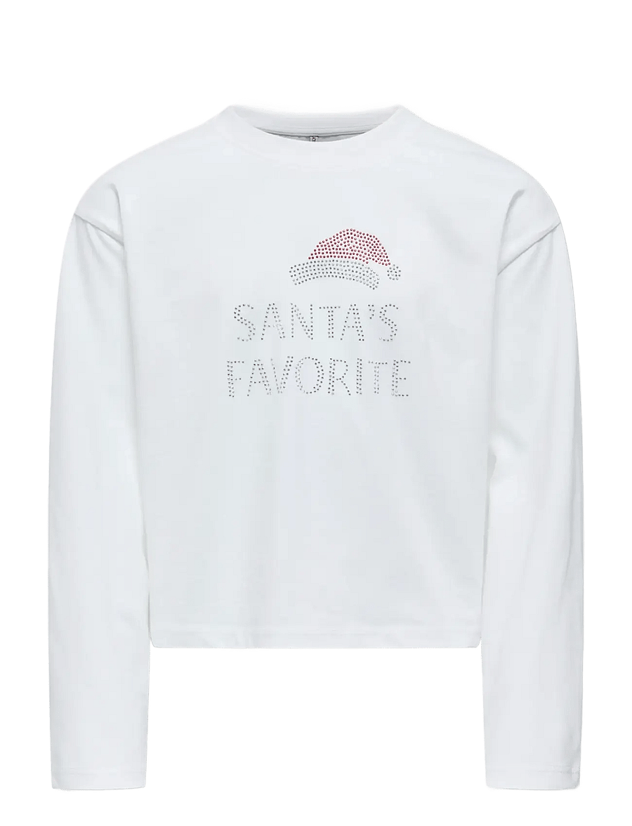 Kids Only - KOGRIRI LIFE XMAS L/S STONES TOP JRS - långärmade t-shirts - cloud dancer - 0