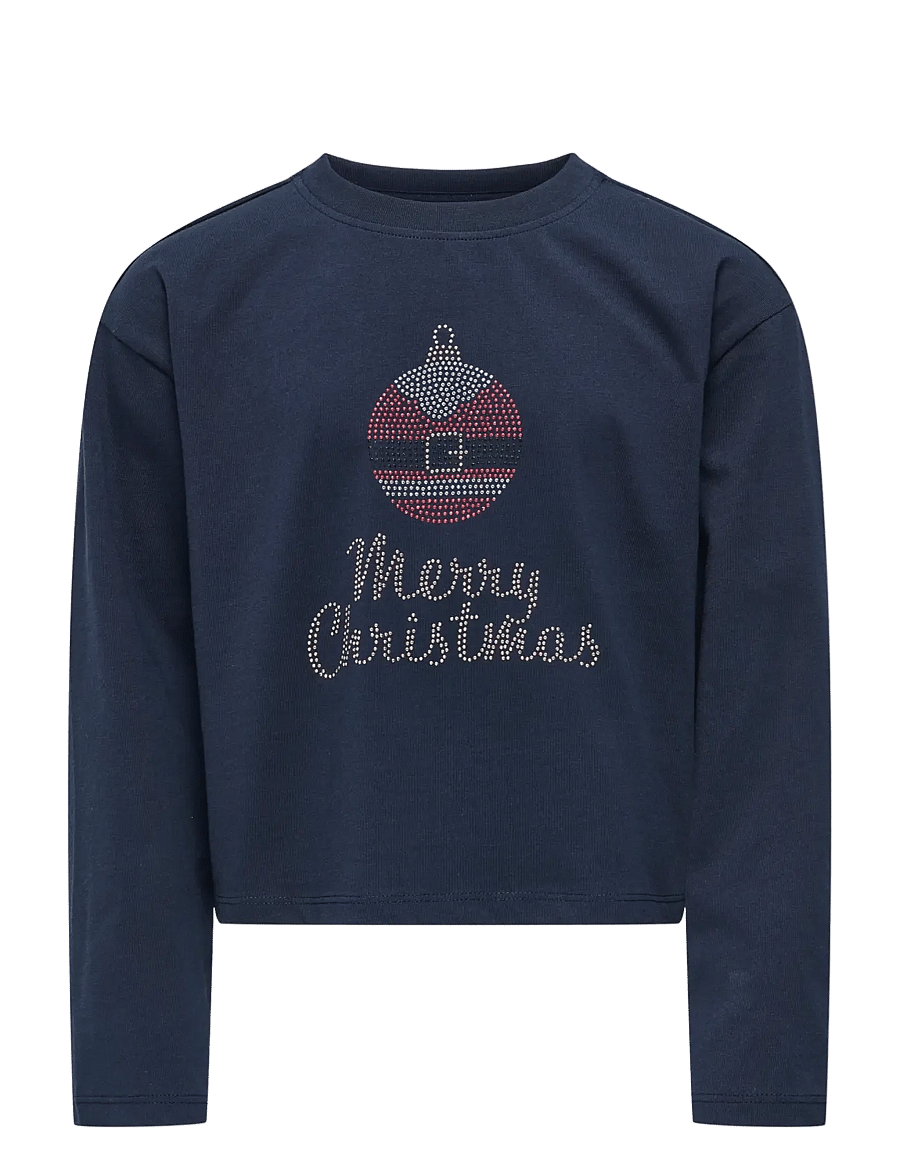 Kids Only - KOGRIRI LIFE XMAS L/S STONES TOP JRS - långärmade t-shirts - night sky - 0
