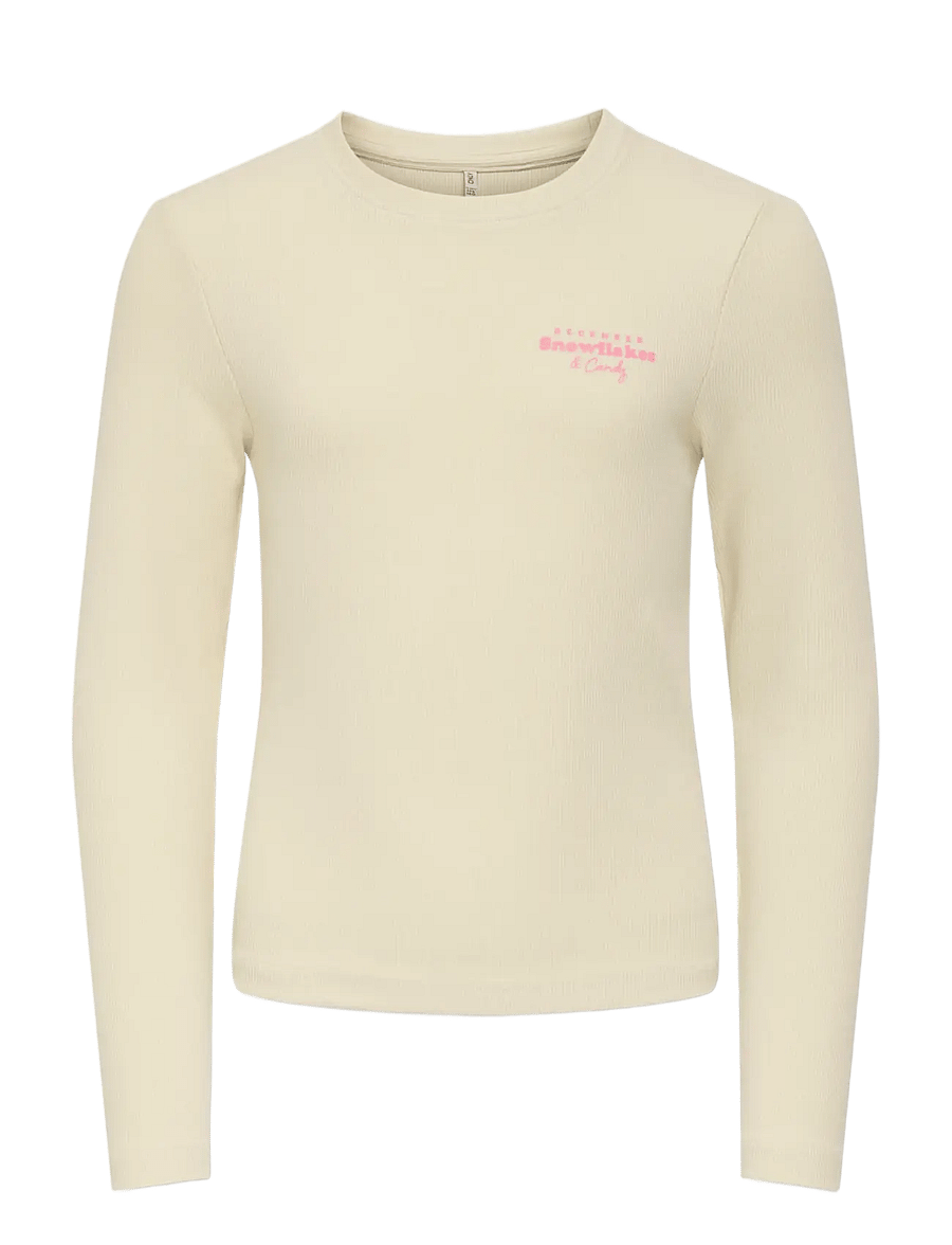 Kids Only - KOGBELLA XMAS LIFE L/S O-NECK TOP JRS - pikkade varrukatega t-särgid - birch - 0