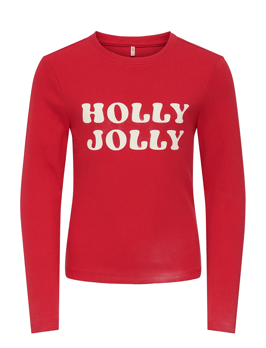 Kids Only - KOGBELLA XMAS LIFE L/S O-NECK TOP JRS - langärmelig - salsa - 0