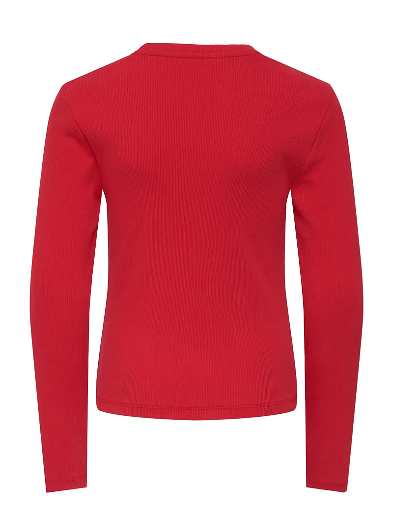 Kids Only - KOGBELLA XMAS LIFE L/S O-NECK TOP JRS - langærmede t-shirts - salsa - 1