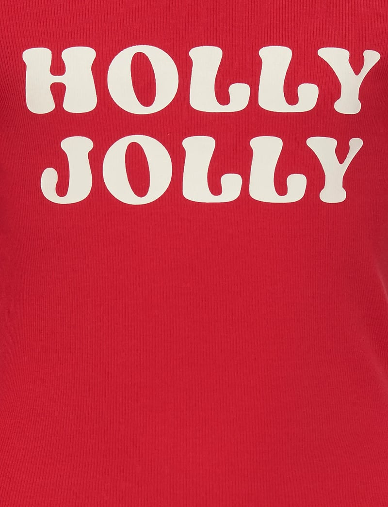 Kids Only - KOGBELLA XMAS LIFE L/S O-NECK TOP JRS - langærmede t-shirts - salsa - 2