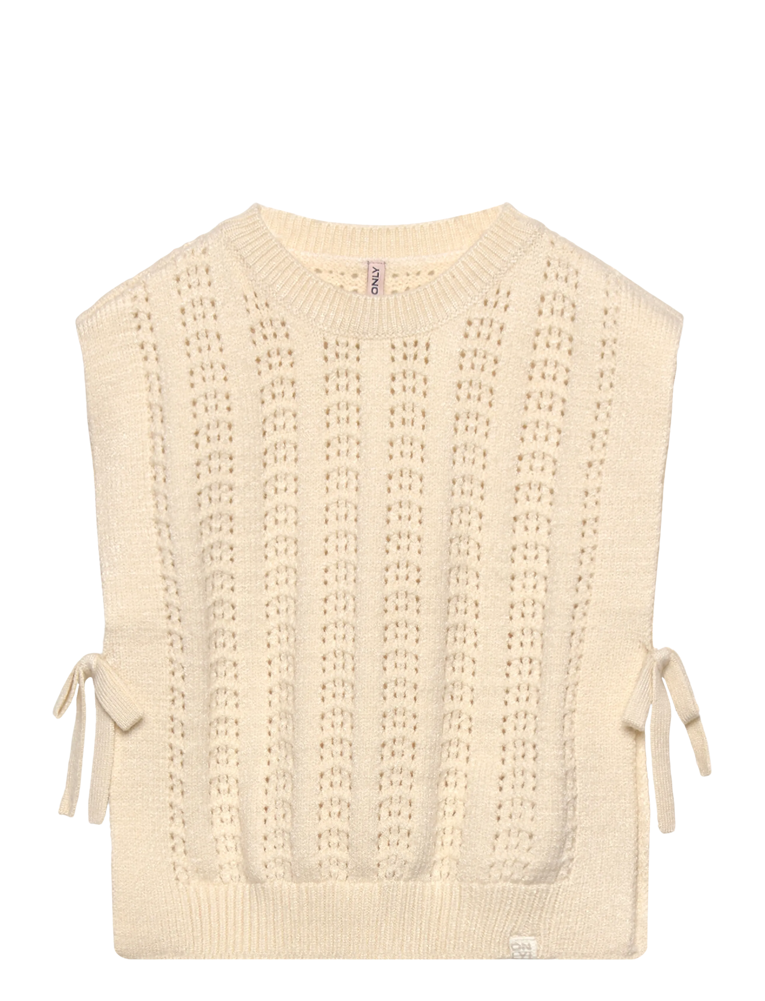 Kinder ONLY Kmgkatia S/L O-Neck Vest Knt Cream - 122 - Kinder