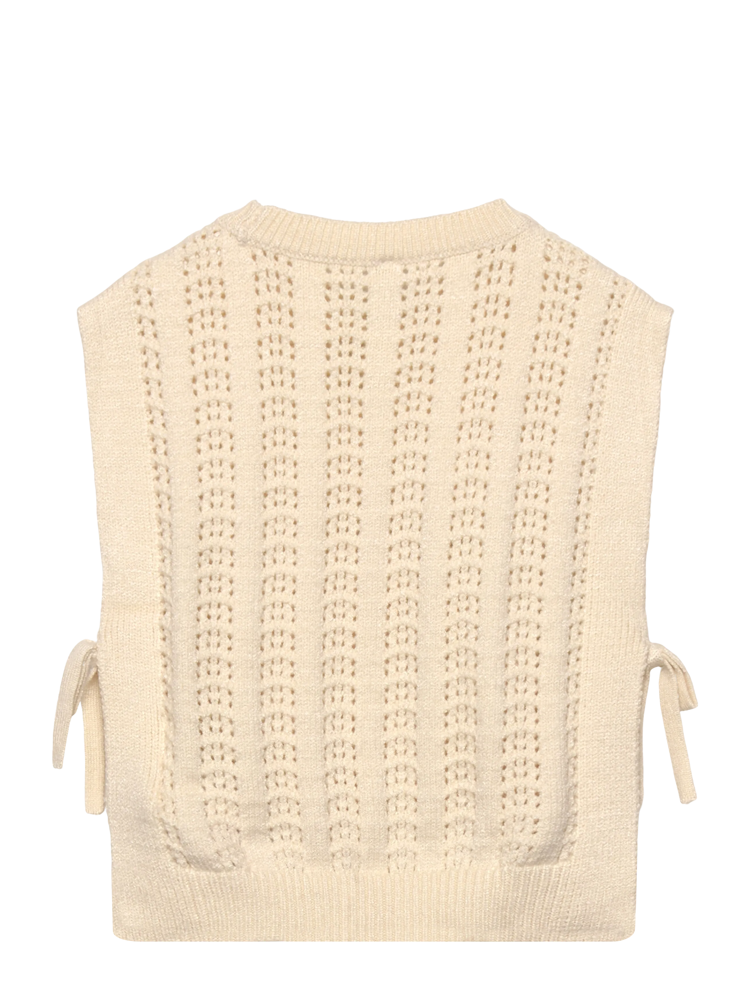 Kids Only - KMGKATIA S/L O-NECK VEST KNT - gilets - tofu - 2
