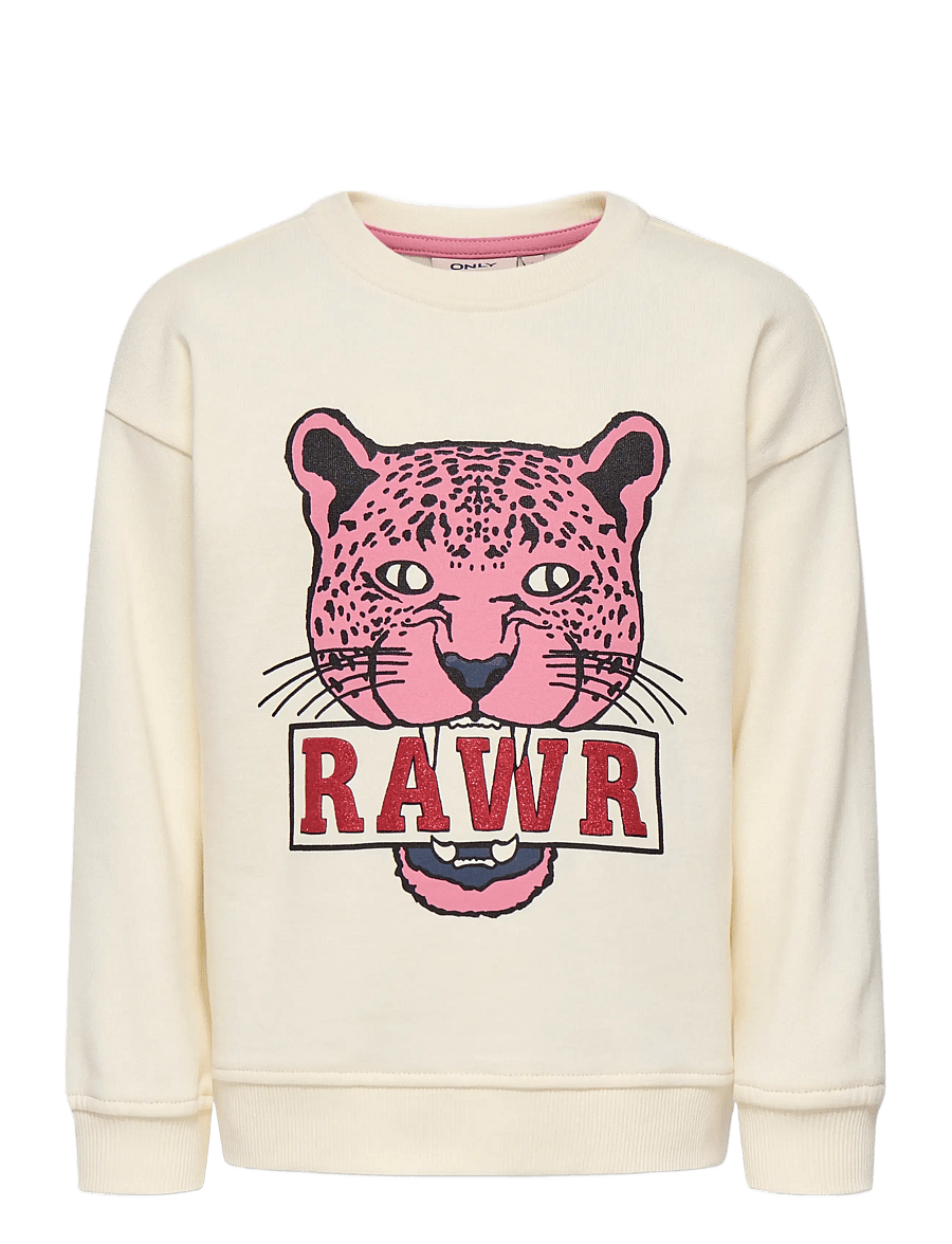 Kids Only - KMGLEOPAULA LIFE L/S LOOSE PULLO BRU SWT - sweatshirts - tofu - 1