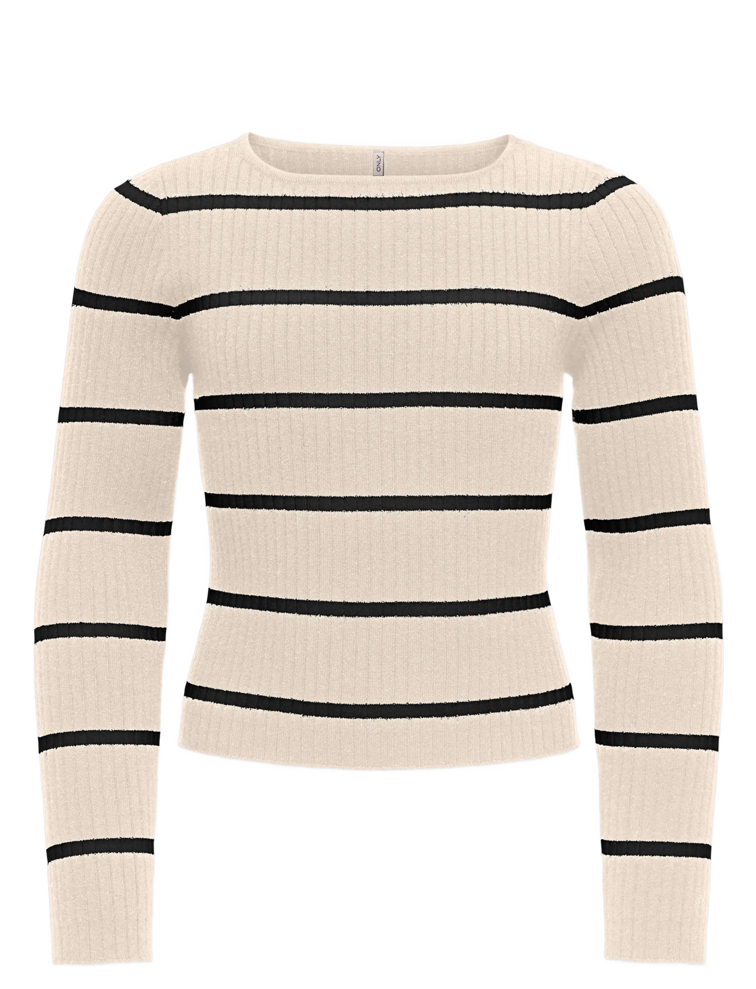 Kids Only KOGIBI LS RIB BOATNECK CP KNT NOOS - Oberteile - WHITECAP GRAY / cream