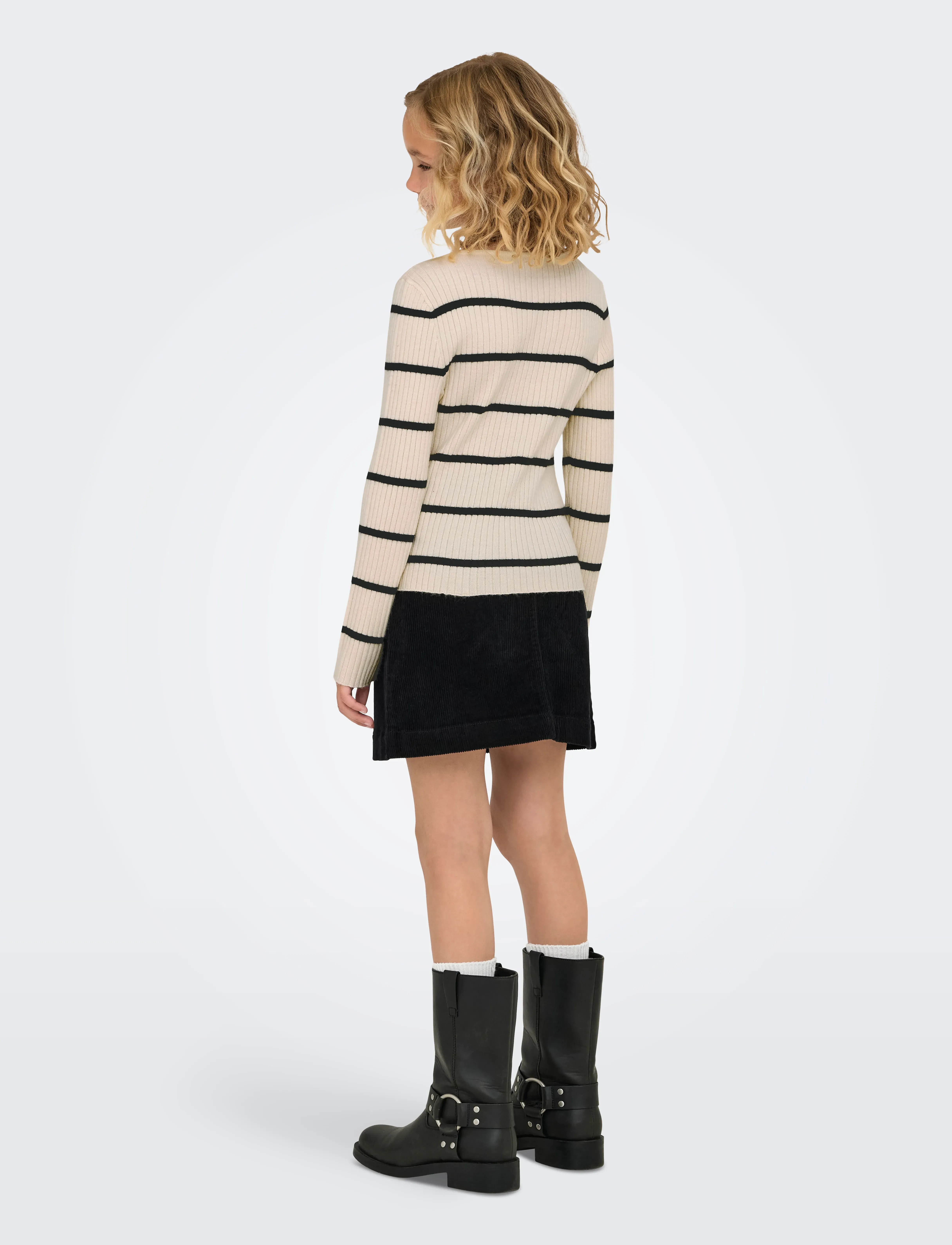 Kids Only - KOGIBI LS RIB BOATNECK CP KNT NOOS - trøjer - whitecap gray - 3