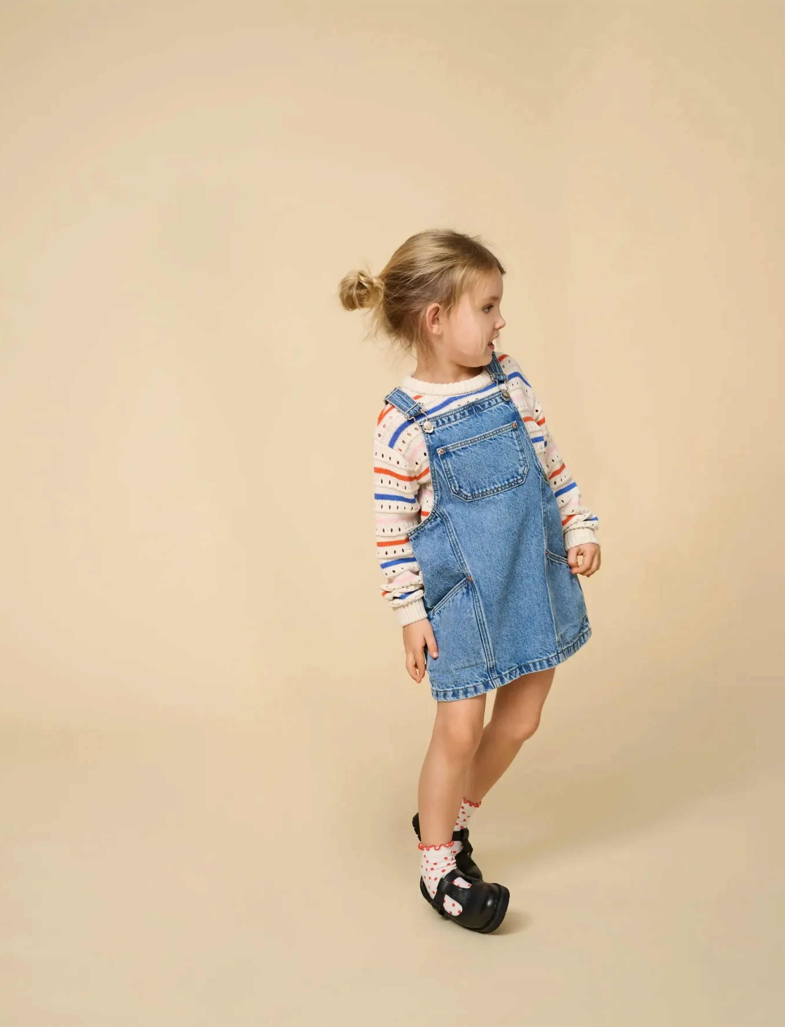 Kids Only KMGCILLE SHORT SPENCER DRESS DNM AKM - Latzkleid - MEDIUM BLUE DENIM / blue