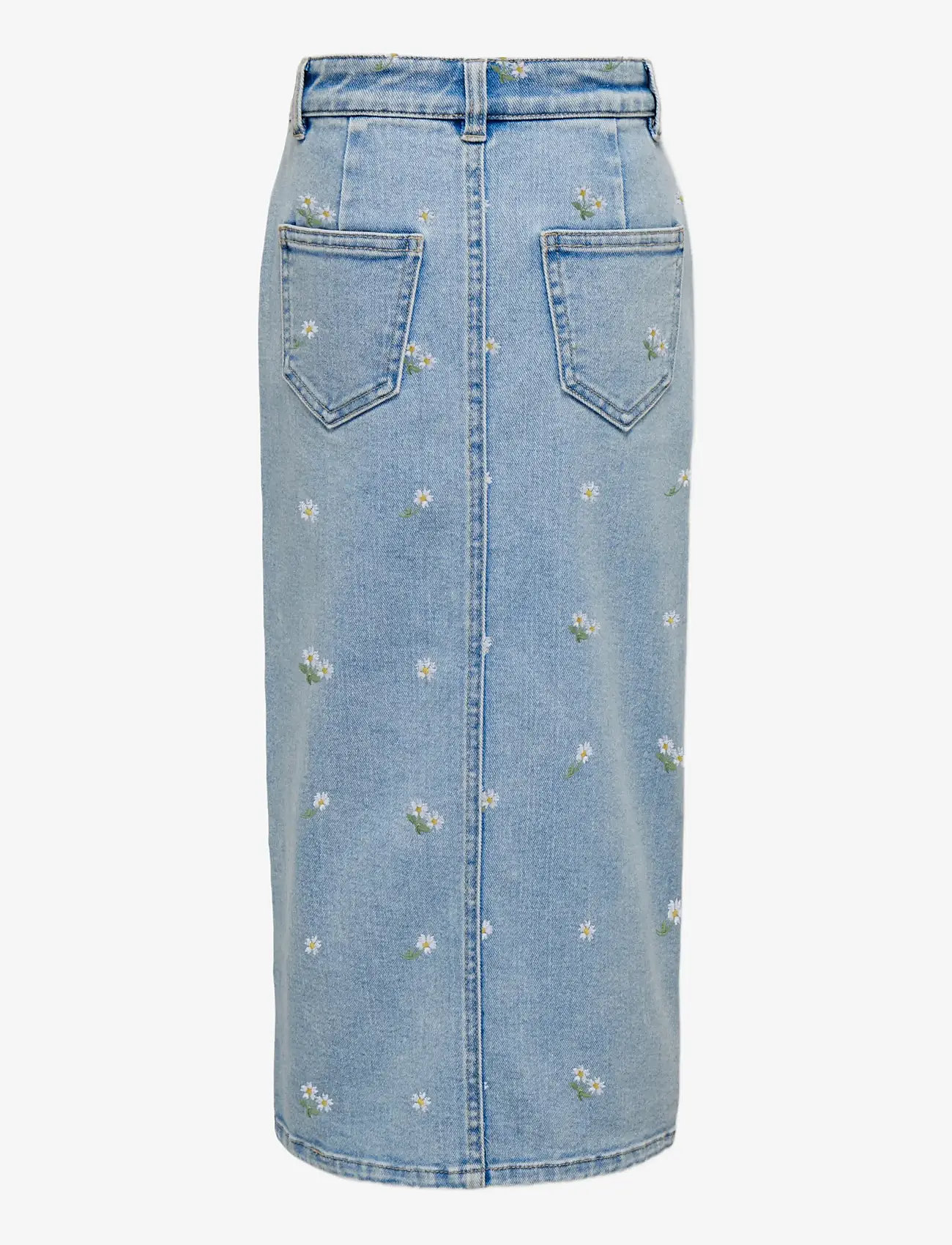 Kids Only - KOGSIRI FRONT SLIT EMB SKIRT DNM AZG - midi-röcke - light blue denim - 1