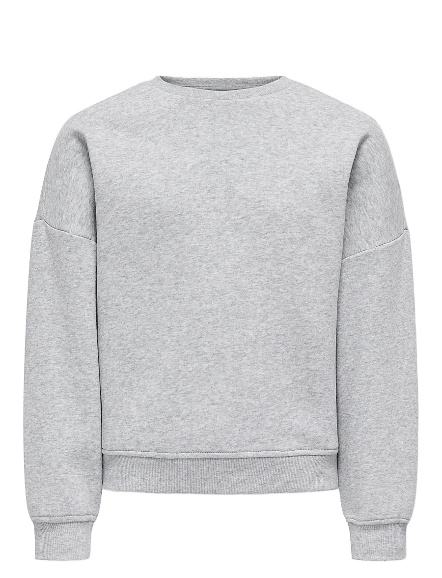Kids Only - KOGSWEAT L/S CREW OVERSIZE SWT NOOS - sweatshirts - light grey melange - 1