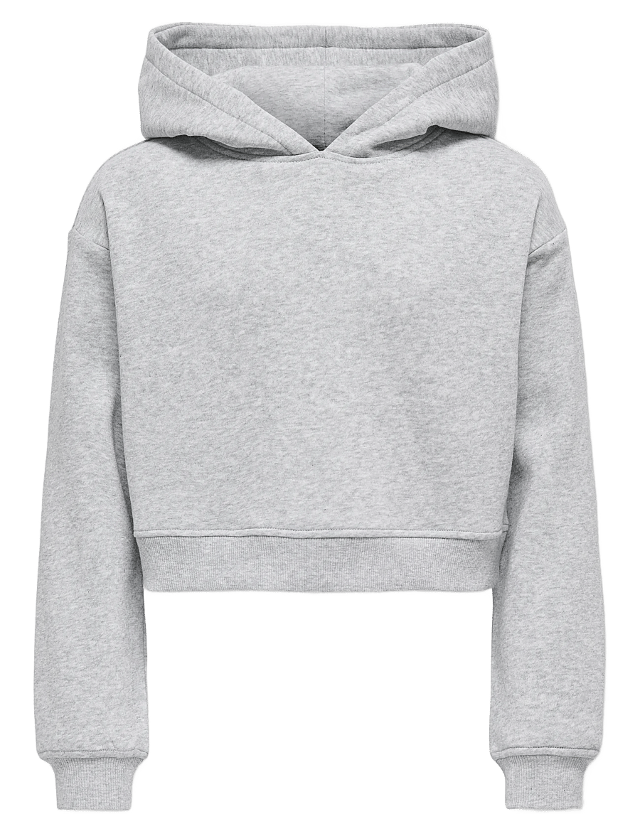 Kids Only - KOGSWEAT L/S HOODIE SHORT SWT NOOS - hupparit - light grey melange - 0