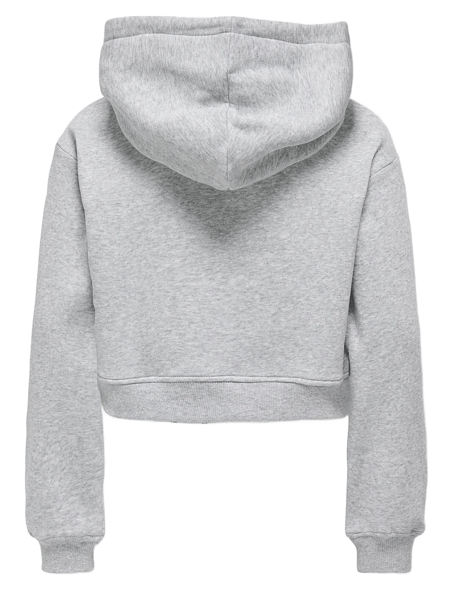 Kids Only - KOGSWEAT L/S HOODIE SHORT SWT NOOS - hupparit - light grey melange - 1