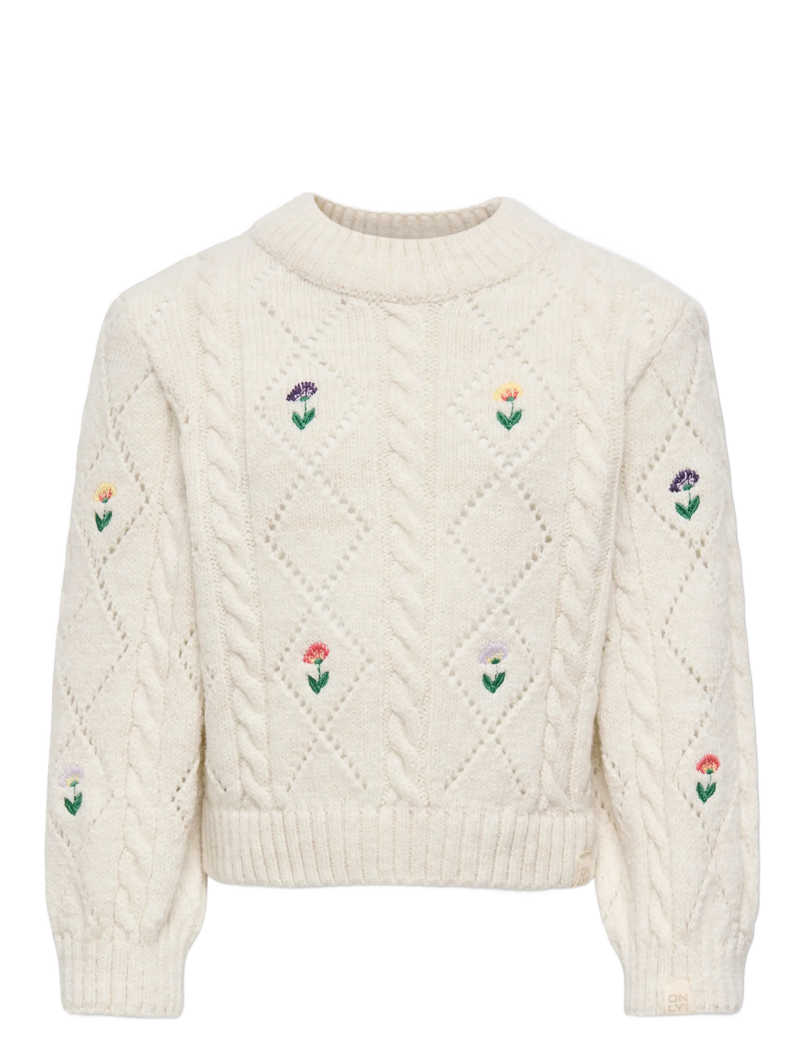 Kids Only Kmgflower L/S O-Neck Knt, 92, Cream, Strik > Pullovere, Børn