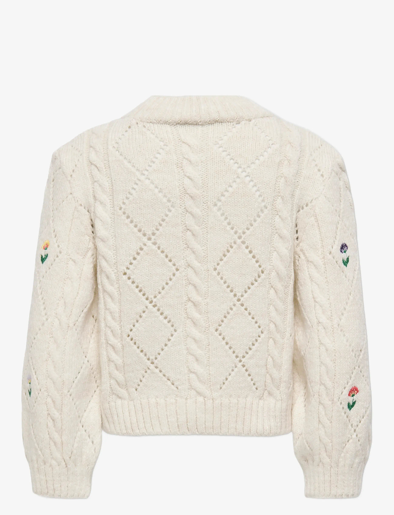 Kids Only - KMGFLOWER L/S O-NECK KNT - neulepuserot - tofu - 1