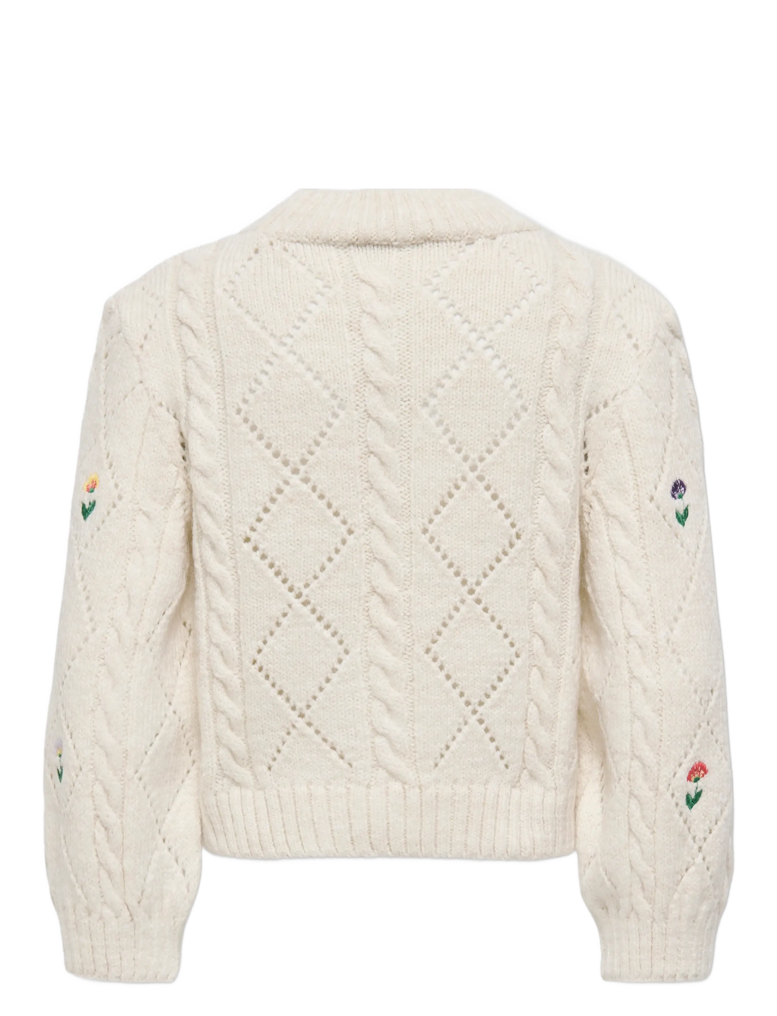 Kids Only - KMGFLOWER L/S O-NECK KNT - džemprid - tofu - 1