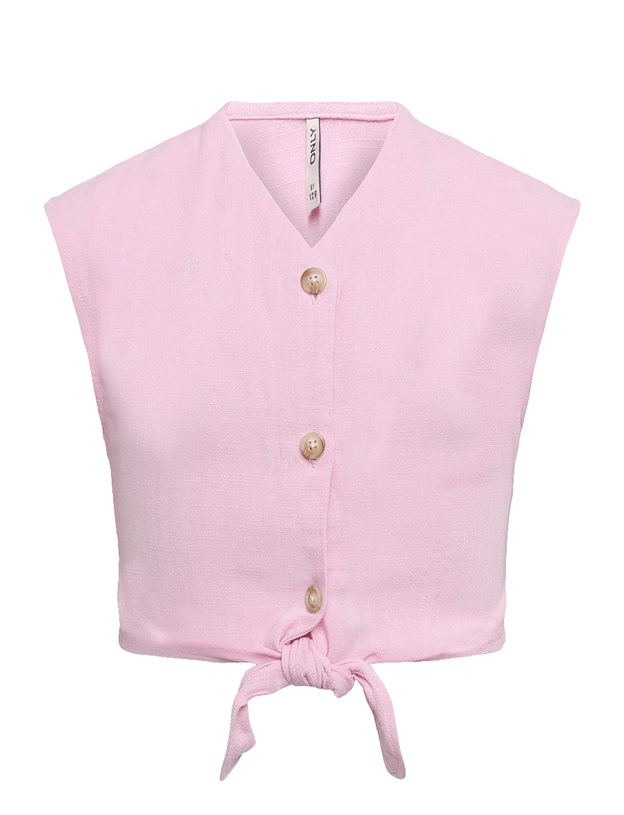 Kids Only - KOGSIESTA SS KNOT LIN BL SHIRT PNT - lühikeste varrukatega särgid - pirouette - 0