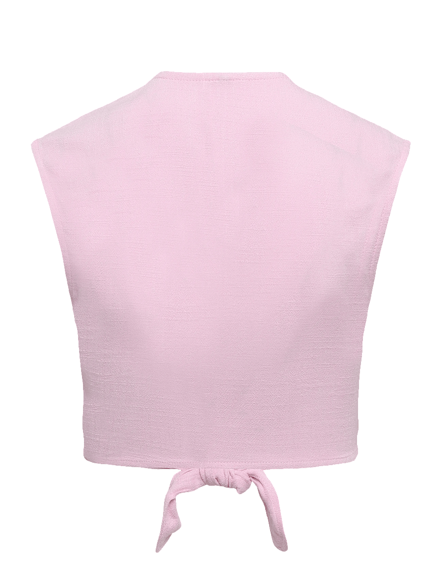 Kids Only - KOGSIESTA SS KNOT LIN BL SHIRT PNT - lühikeste varrukatega särgid - pirouette - 1
