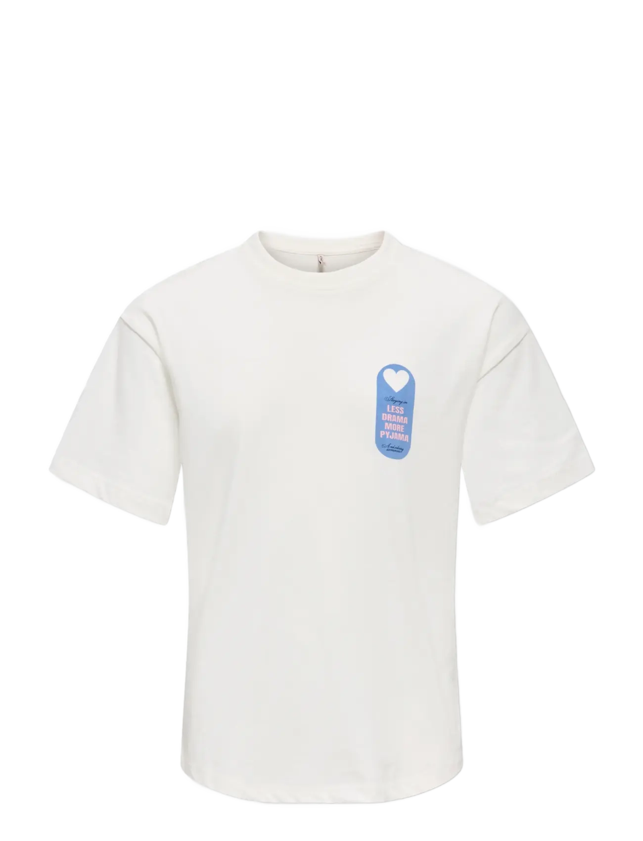 Kids Only Kogvivvi Life S/S Loose Lovely Top Jrs, 146-152, T-shirts, Creme - Short-sleeved, Kinder