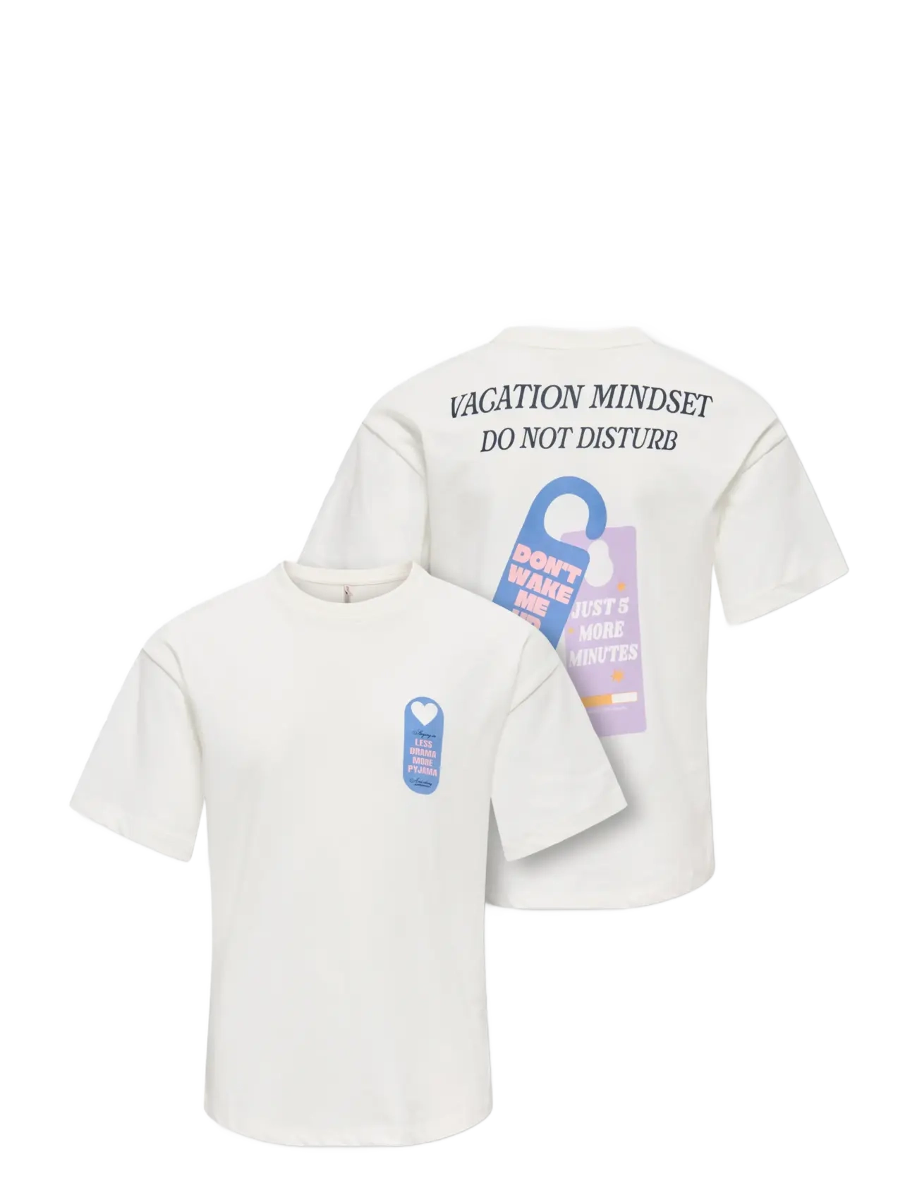 Kids Only - KOGVIVVI LIFE S/S LOOSE LOVELY TOP JRS - t-shirts à manches courtes - cloud dancer - 2