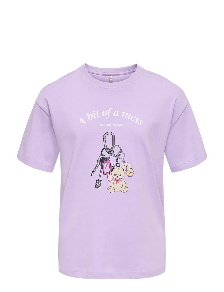 Kids Only - KOGVIVVI LIFE S/S LOOSE LOVELY TOP JRS - t-shirts à manches courtes - lilac breeze - 1