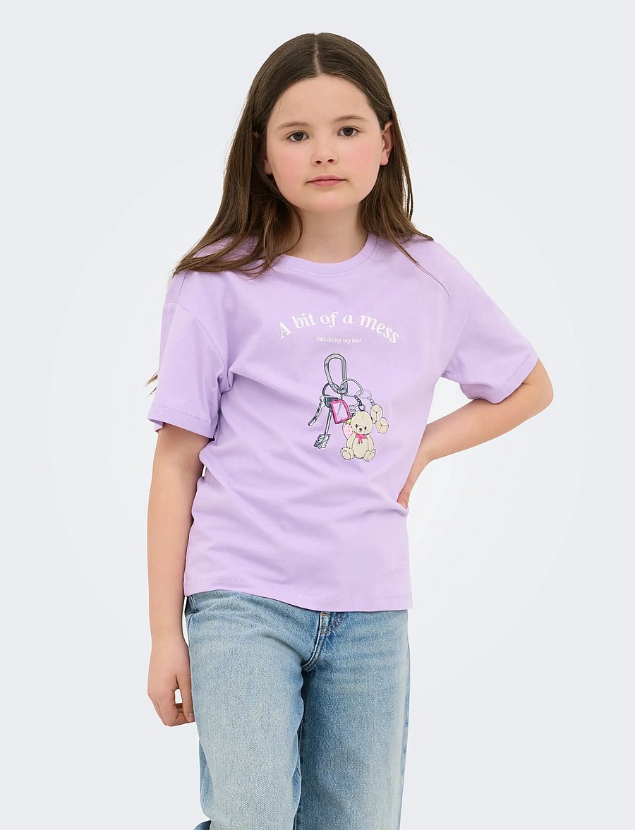 Kids Only - KOGVIVVI LIFE S/S LOOSE LOVELY TOP JRS - t-shirts à manches courtes - lilac breeze - 0